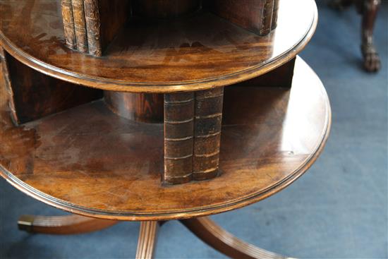 A George III mahogany revolving bookcase, circa 1820, H.4ft Diam.2ft 11in.